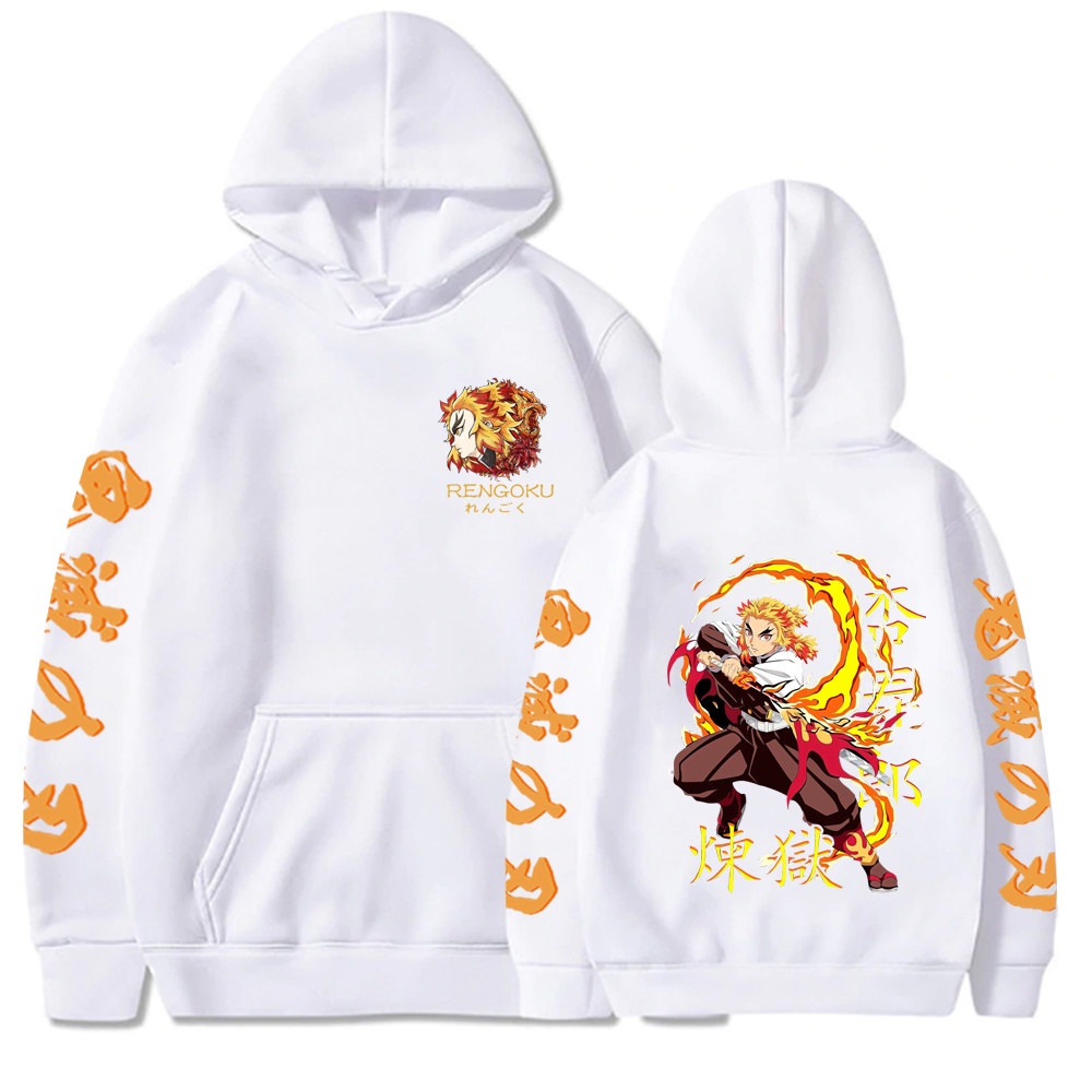 2023 janpanese anime demon slayer hoodie nam nữ unisex kyojuro rengoku hoodies áo khoác