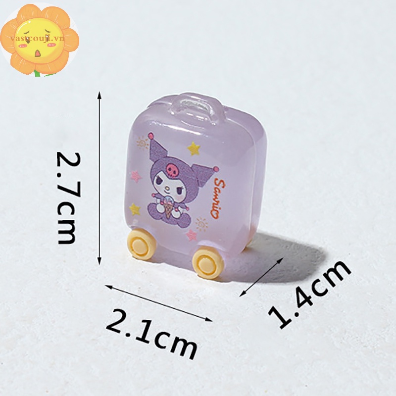 Vastji 1pc phim hoạt hình dễ thương mini vali phát sáng mô hình nhựa trang trí nhà búp bê phụ kiện vn