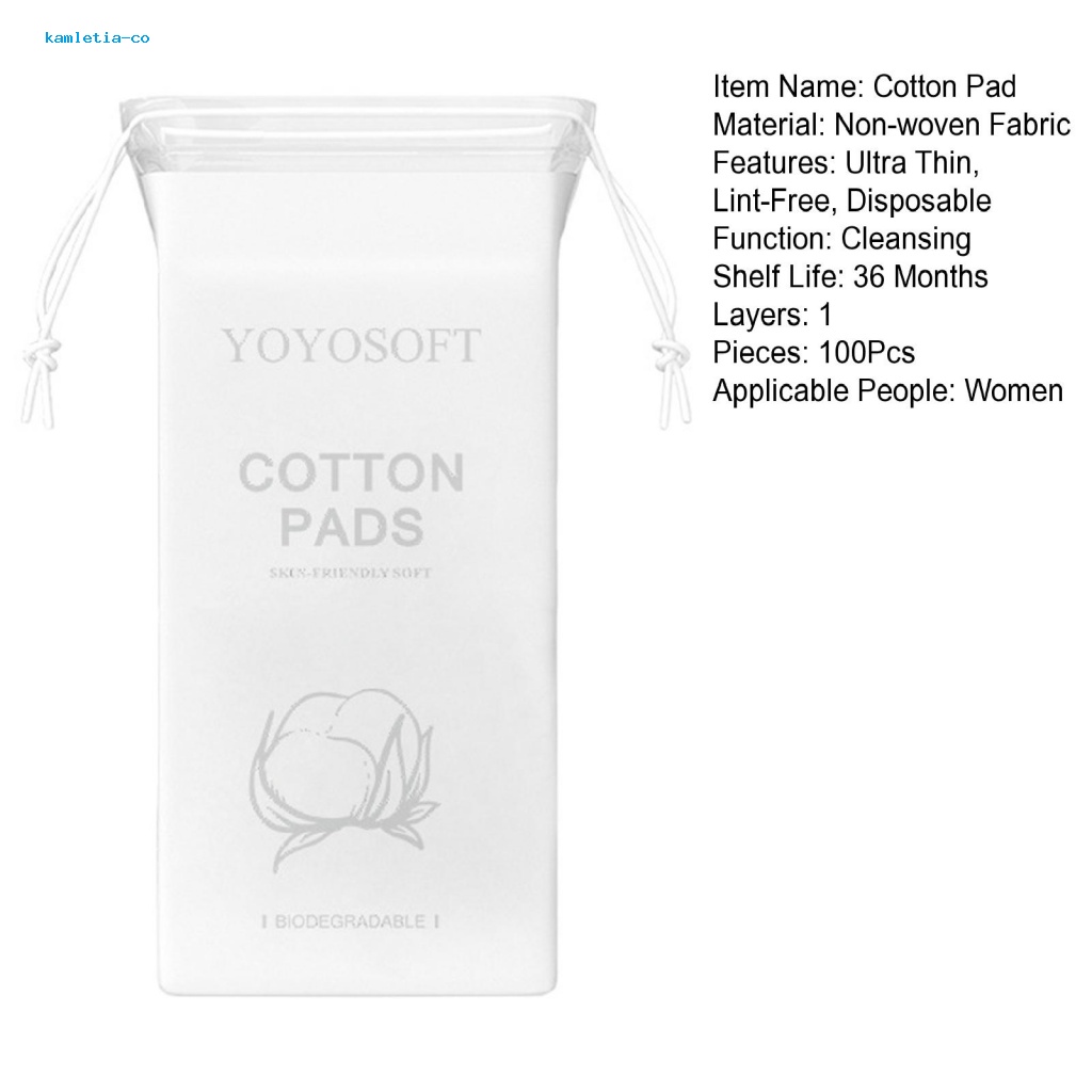 Ka * cotton pad để tẩy trang chăm sóc da miếng bông trang điểm mỏng soft lint-free 100pcs khô / ướt sử dụng móng tay / môi / mắt tẩy trang dùng một lần non-woven for toner