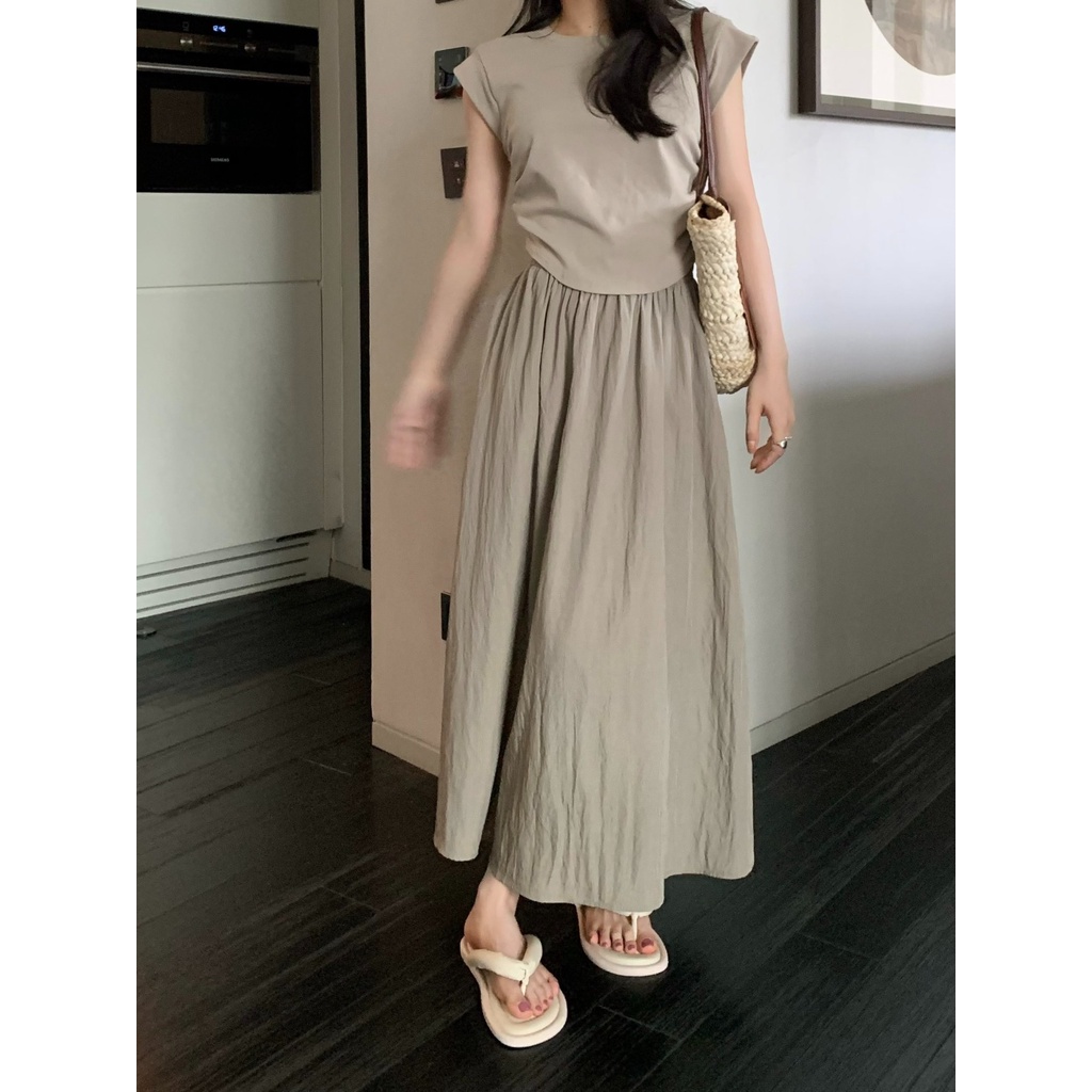 Chân Váy Chữ a Lưng Cao Co Giãn Phong Cách retro Thời Trang Mùa Hè Mới Dành Cho Nữ
