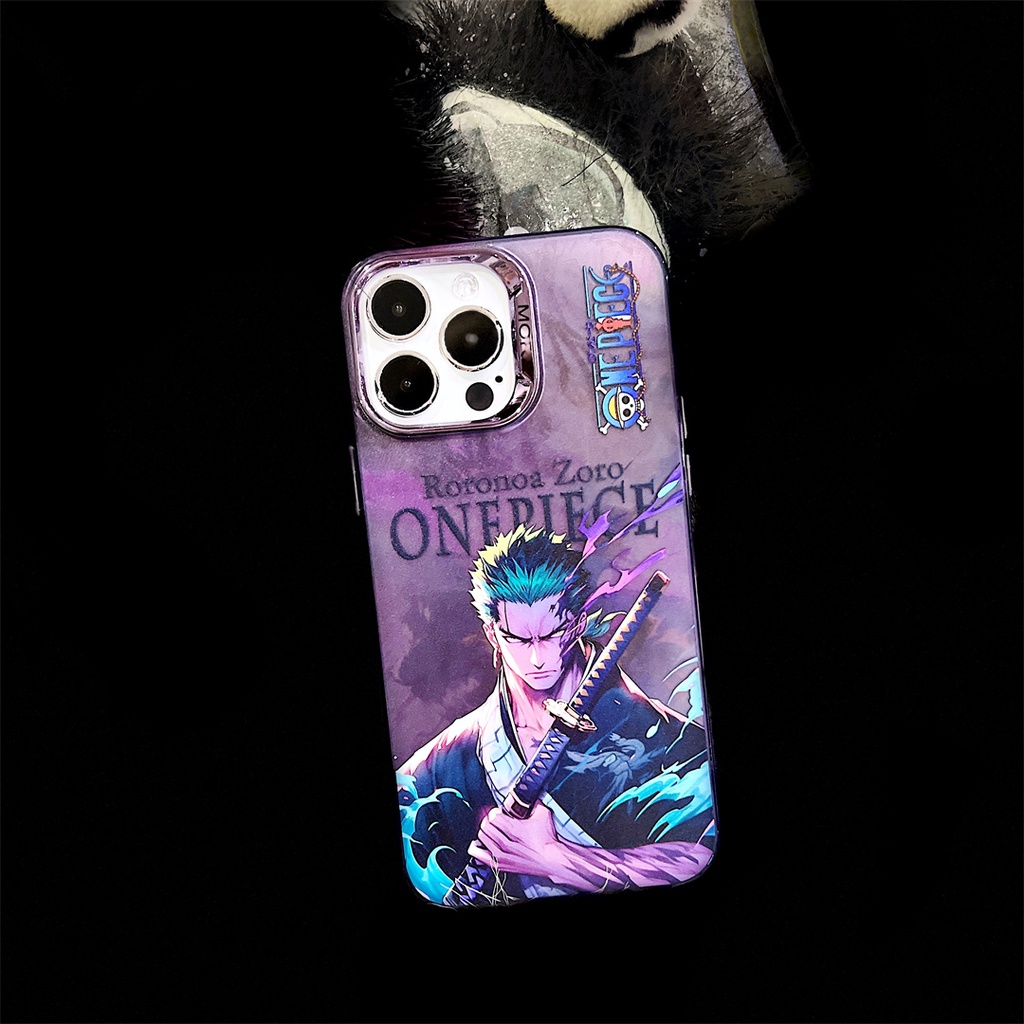 Phim hoạt hình phim hoạt hình anime one piece luffy sauron mạ khung ống kính kim loại imd vỏ điện thoại silicon thích hợp cho iphone 14 14pro 14max 13promax 12 12promax 11