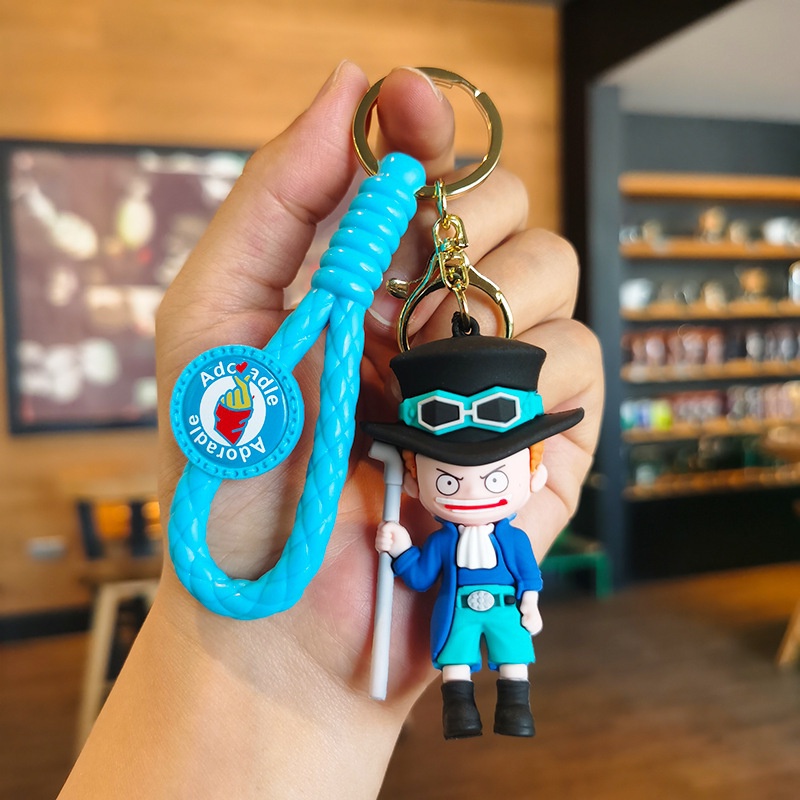 New one piece key ring charm key ring luffy ace cartoon charm dễ thương sáng tạo túi đi học móc chìa khóa món quà nhỏ bán buôn quà tặng sinh nhật món quà nhỏ