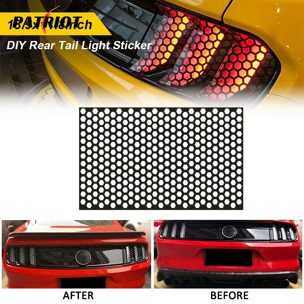 Dán tổ ong xe hơi đèn hậu phong cách tự làm đề can bảo vệ rỗng tự động trang trí đèn sau bọc phim dán 48 * 30cm