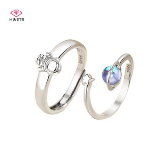 Hwetr nhẫn cặp đôi mới happy planet phi hành gia moonstone cặp đôi nhẫn ánh sáng cá tính cặp đôi hành tinh vũ trụ phi hành gia mới