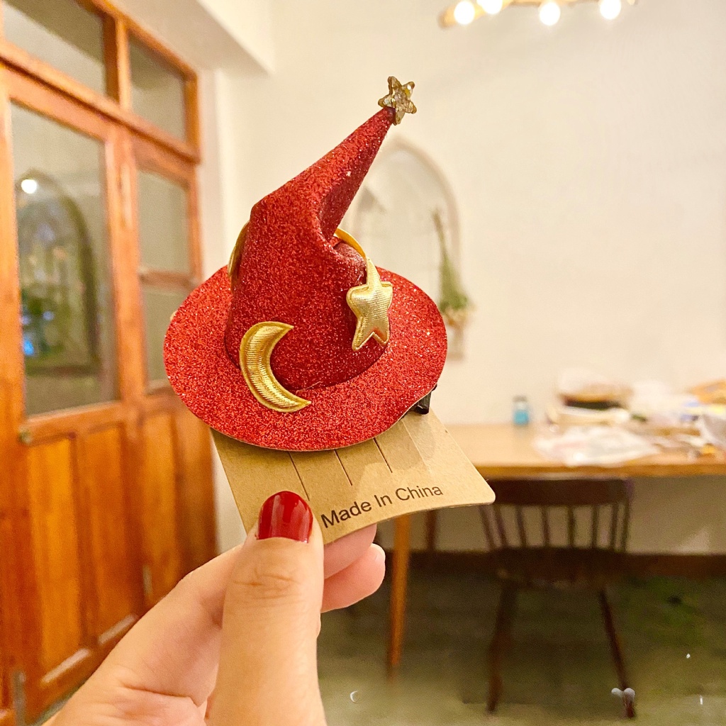 2023 lễ hội ma halloween trang trí vui nhộn halloween mũ phù thủy dễ thương kẹp tóc