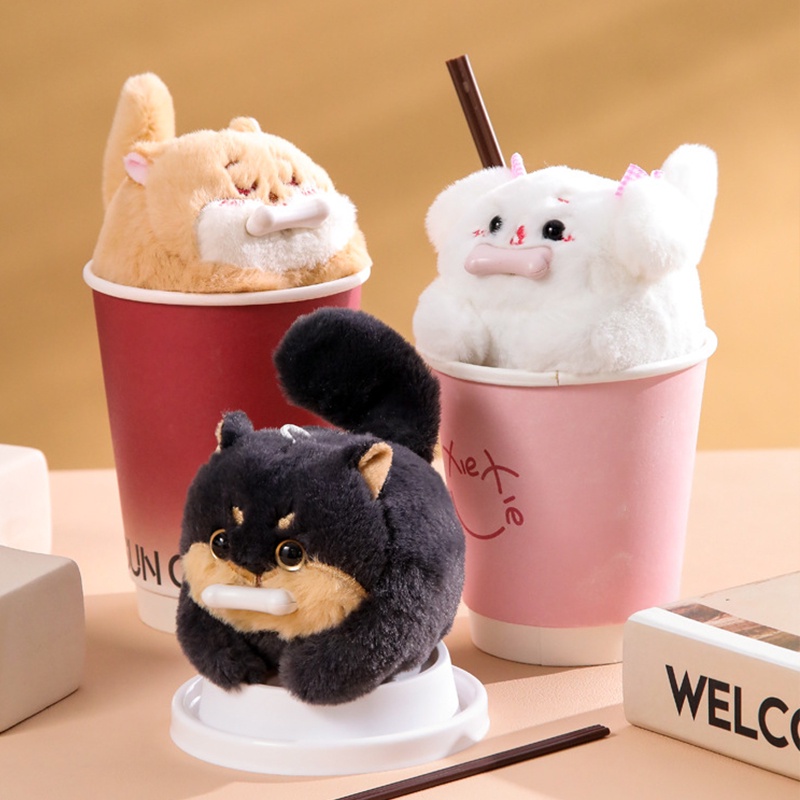 Lợn bay nhỏ dễ thương Kéo dây lắc đuôi Đồ chơi sang trọng Mặt dây chuyền Búp bê Puppy Cat -Rosser2