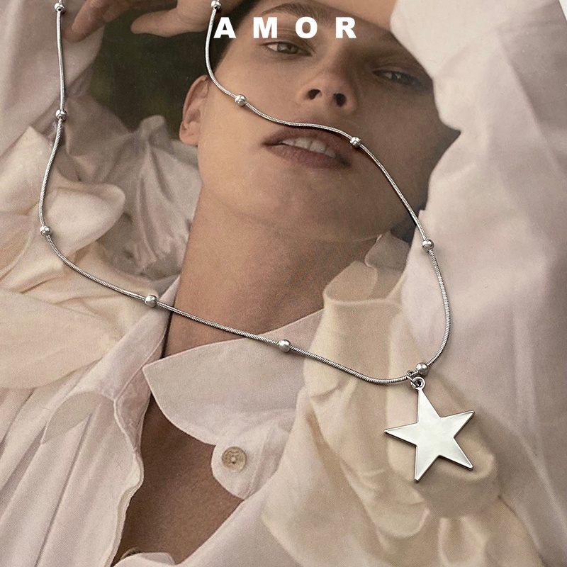 Y2k Vòng Cổ choker Hình Ngôi Sao Xương Rắn Không Phai Màu Đơn Giản Cho Nữ