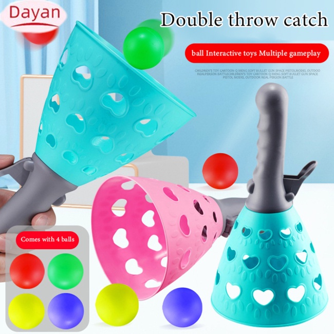 Dayan hoạt động trò chơi trong nhà ngoài trời cho trẻ em trò chơi pop-pass-catch ball với hai giỏ catch launcher 4 quả bóng cho