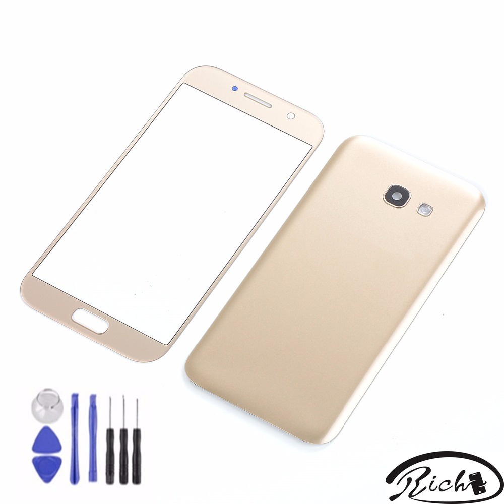Đối với samsung galaxy a5 2017 a520 a520f màn hình cảm ứng lcd bảng điều khiển cảm biến số hóa kính + vỏ mặt sau nắp pin + dụng cụ