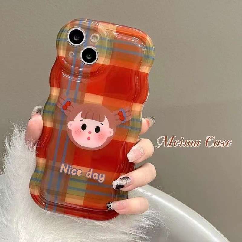 Iphone cute braid girl stand anti-drop phone case for 7 7plus 8 8plus xs xr 11 12 13 14 pro plus promax