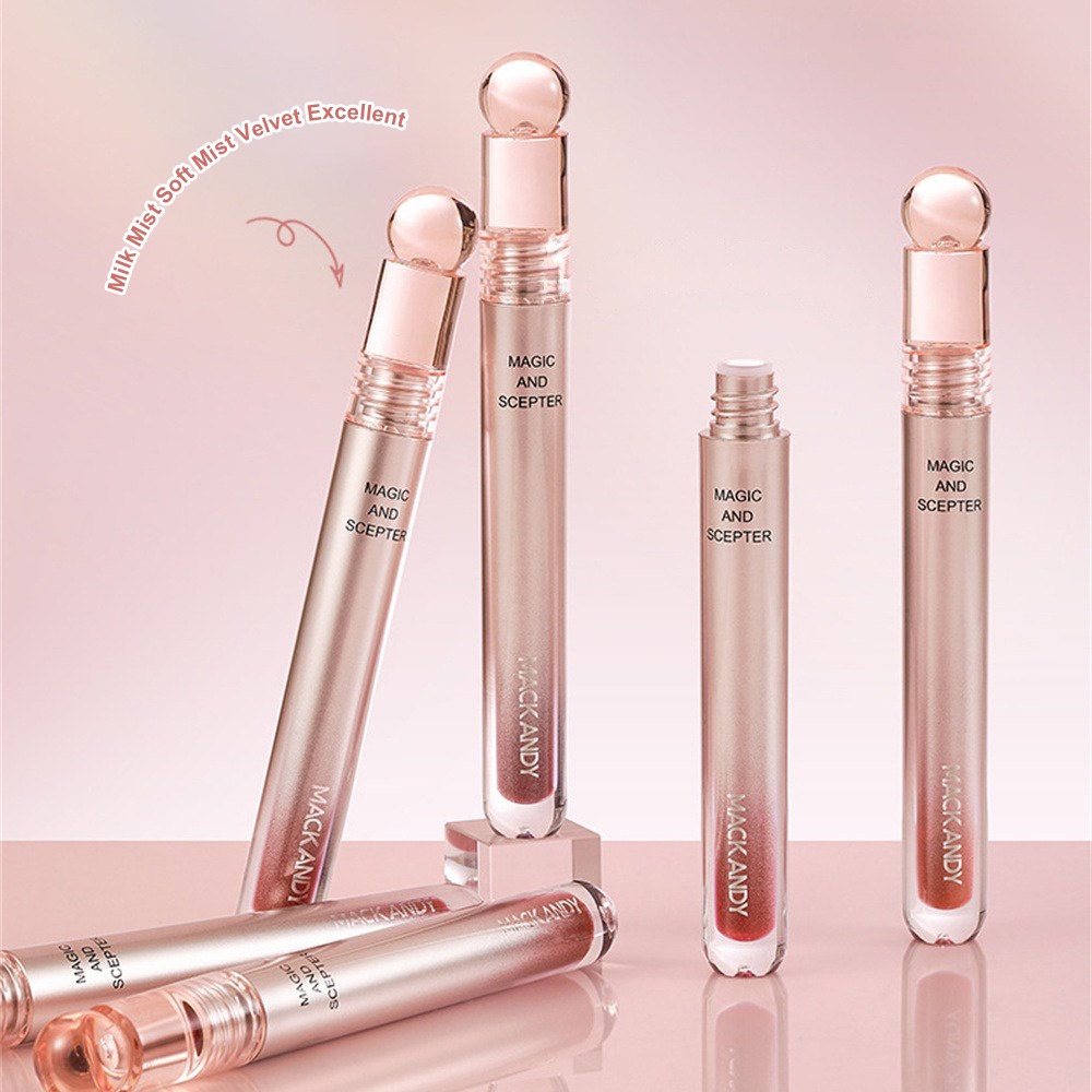 ♕ Mack Andy Magic Wand Son Bóng Nhẹ Dưỡng Ẩm Matte Velvet Fog Surface Son Môi Hoàn Màu Cao Trang Điểm Môi Lâu Trôi NỘI THẤT