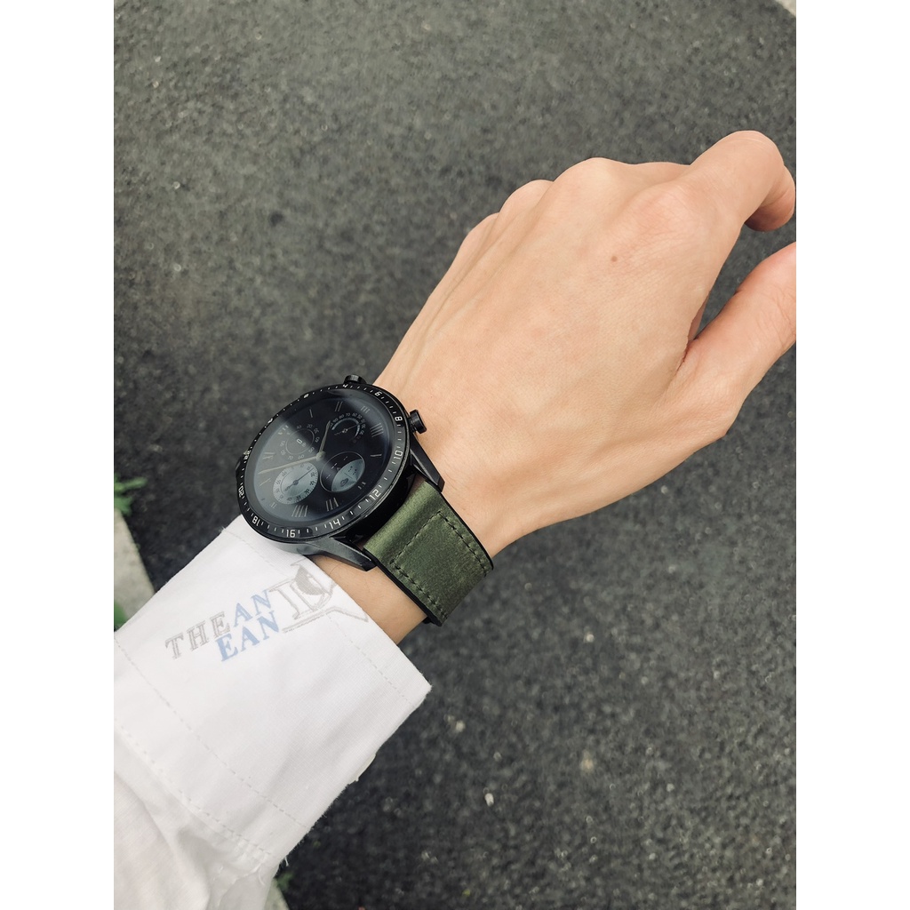Thích hợp cho samsung galaxy watch 6 5 4 43mm 47mm 40mm 44mm dây da active 2 3 dây đeo khóa từ có thể gập lại bằng da