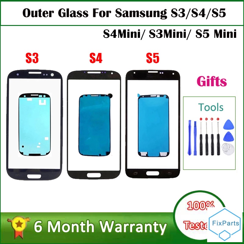 I9300 digitizer cho samsung s3 s4 s5 bảng điều khiển cảm ứng mini nắp đậy ống kính bên ngoài cho samsung s5 ống kính màn hình phía trước i9500 + keo dán