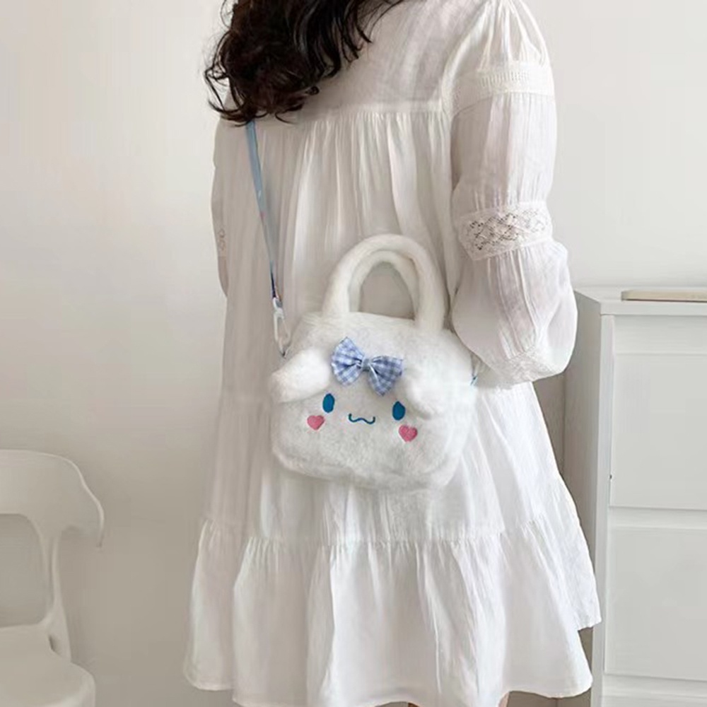 Túi nữ sanrio kulomi / cincin dog / my melody / pudin dog / spongebob squarepants / strawberry bear plush bag toy girl messenger bag gift for friends