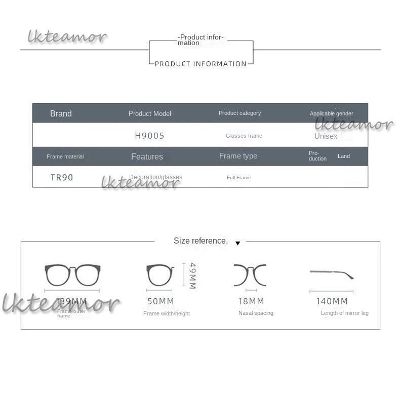 Tròn retro siêu nhẹ mỏng ultem khung kê đơn mềm trang trí sinh viên kính cận thị kính mắt