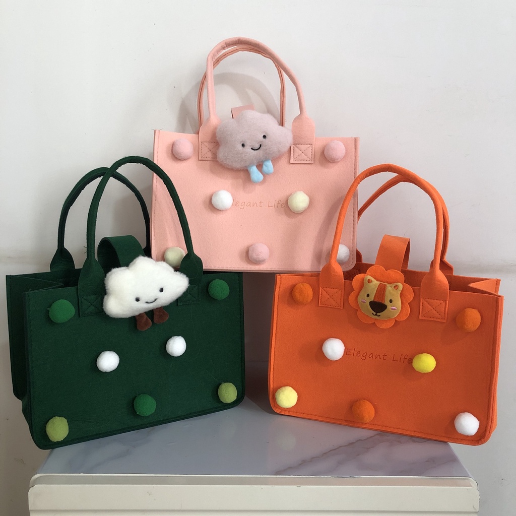 Túi nỉ toàn tháng túi lưu niệm phim hoạt hình túi nỉ túi nỉ túi lưu trữ nỉ túi tote mua sắm