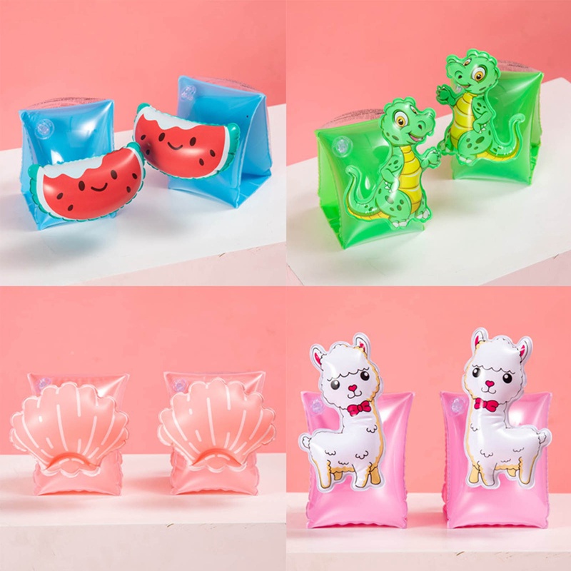 Phao Bơi Bơm Hơi Đeo Cánh Tay Hình Tròn In Hoạt Hình Cá Voi Dưa Hấu Dễ Thương Cho Bé