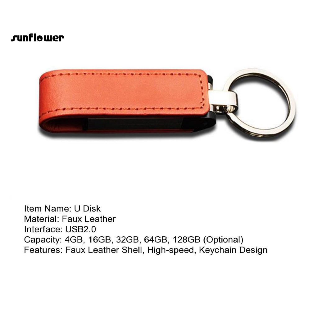 Usb2.0 4 / 16 / 32 / 64 / 128GB Vỏ Kim Loại Giả Da Đựng Chìa Khóa Tiện Dụng