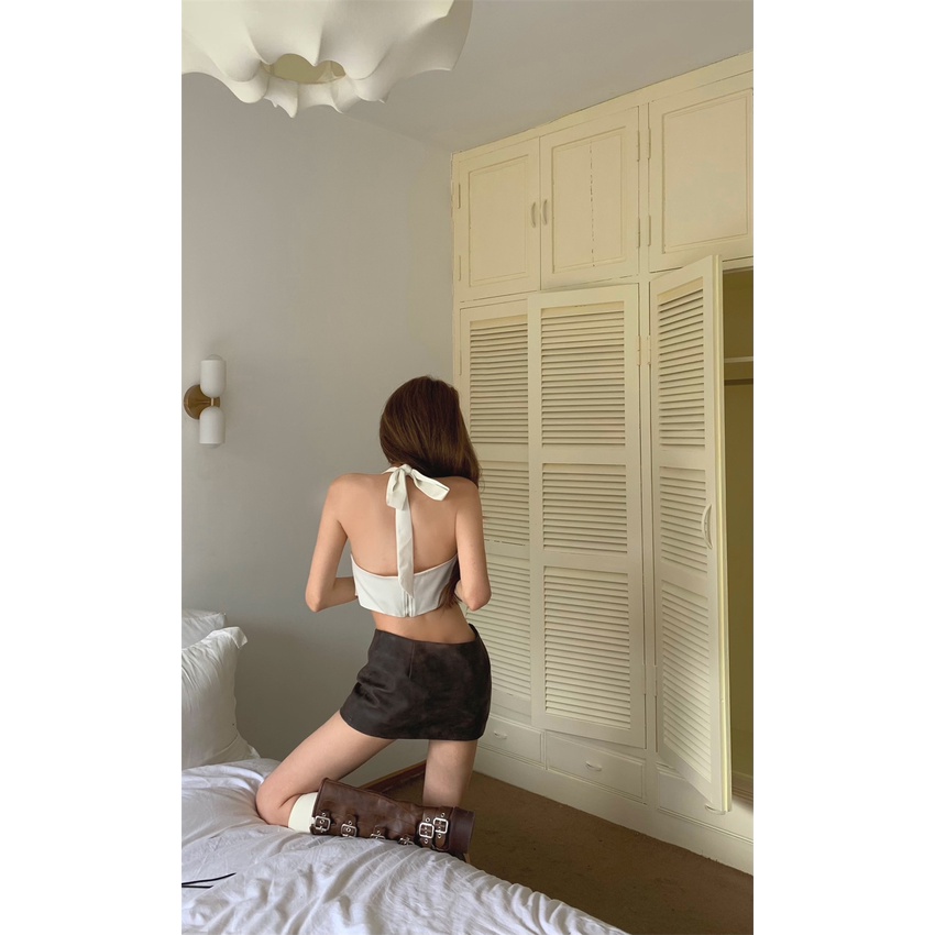 Cocory vn Áo Hai Dây Phong Cách Retro Thời Trang Quyến Rũ Cho Nữ