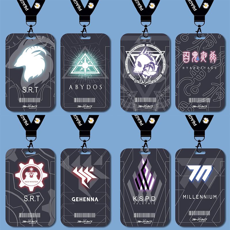 Blue Archive College logo three hundred ghosts night walking card holder student meal card school card label work card protector