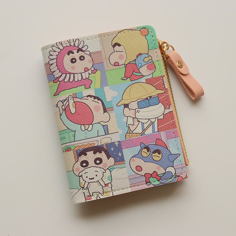 Ví Ngắn Có Khóa Kéo In Hình shin-chan Dễ Thương Cho Bé