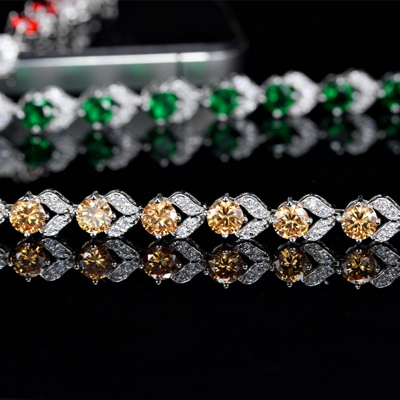 Vòng Tay Đính Đá Zircon Trắng Thời Trang Âu Mỹ Cho Nữ
