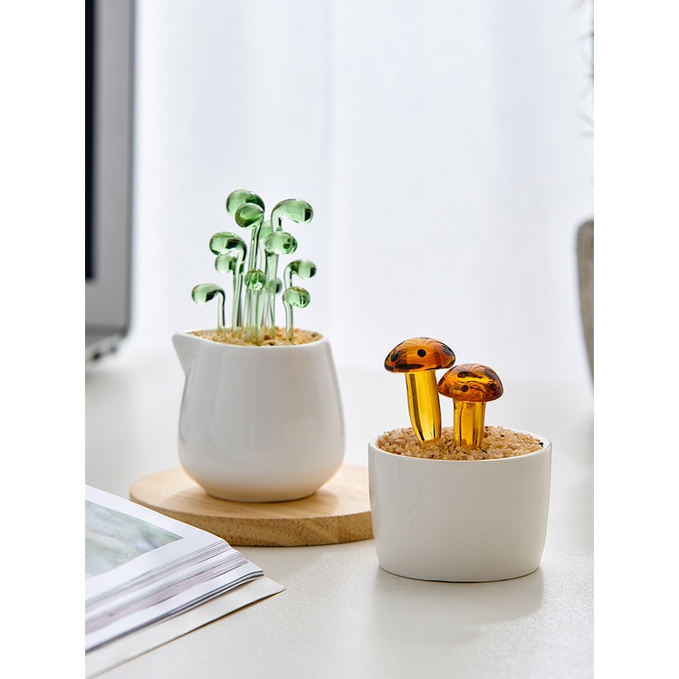 Decor phòng cây thủy tinh sáng tạo để được ở văn phòng bàn máy tính để bàn nhỏ đồ trang trí trang trí trong chậu