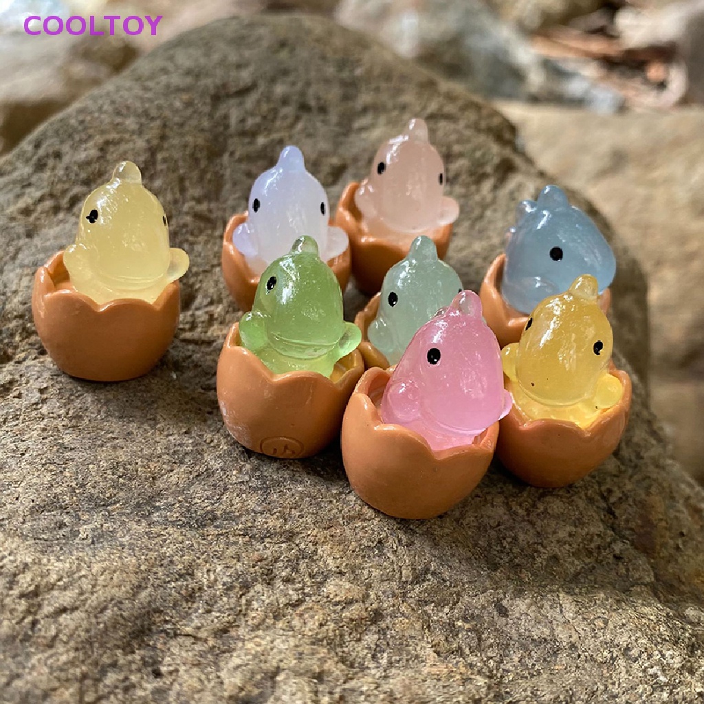 Bộ 2 Mô Hình Khủng Long Mini Bằng Nhựa Resin Dạ Quang Dễ Thương Trang Trí Nhà Cửa / Xe Hơi