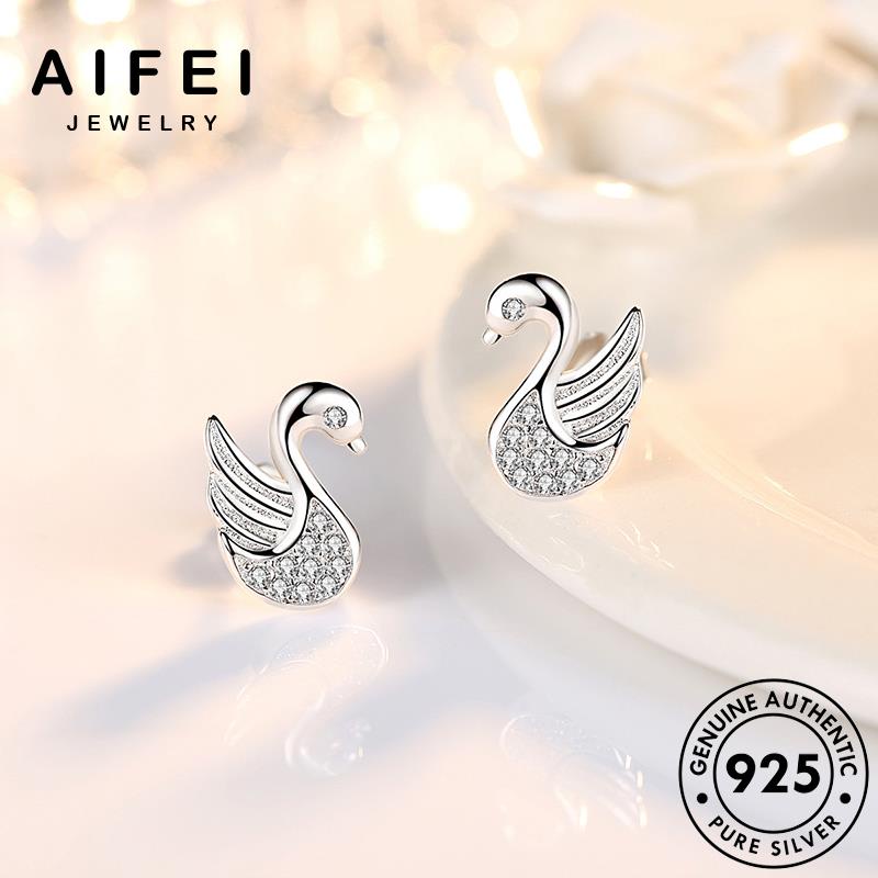 AIFEI JEWELRY tua kim khí kiện sức thời nữ phụ nga hàn tai xỏ khuyên bạc vành thật 925 nguyên quốc trang Thời moissanite tròn bông thiên bản tính cương E127
