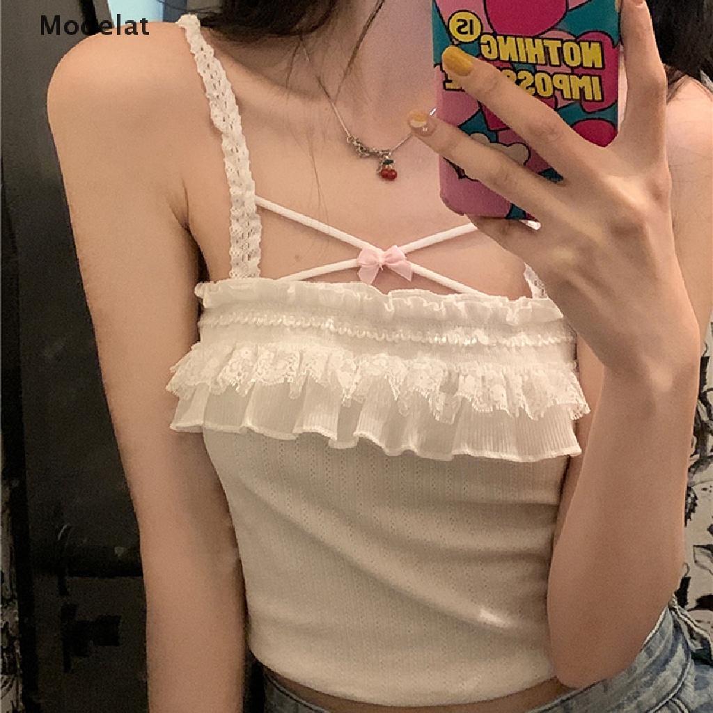 Áo hai dây GJCUTE MFC in hoa phối ren gợi cảm thời trang đi biển mùa hè cho nữ