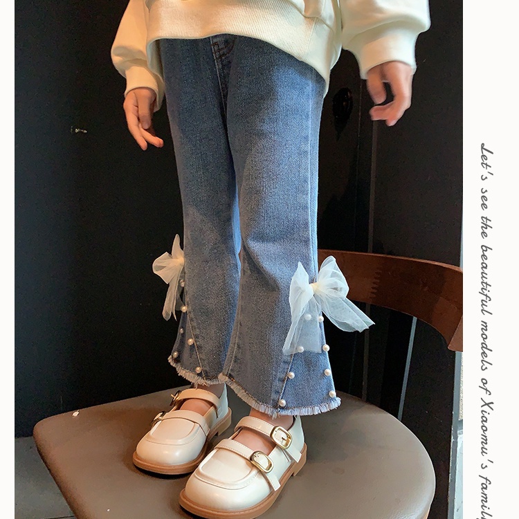 Quần Jeans Ống Loe Phong Cách Mới 2023 Cho Bé Gái