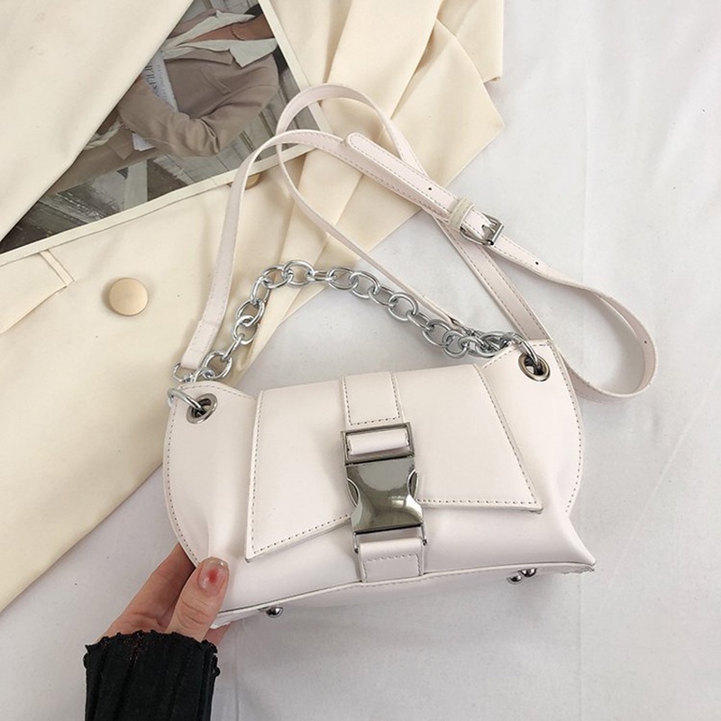 Ielgy Túi Đeo Vai Hình Vuông Nhỏ Có Khóa Cài Đơn Giản Kết Cấu Một Bên Vai Phong Cách Nước Ngoài