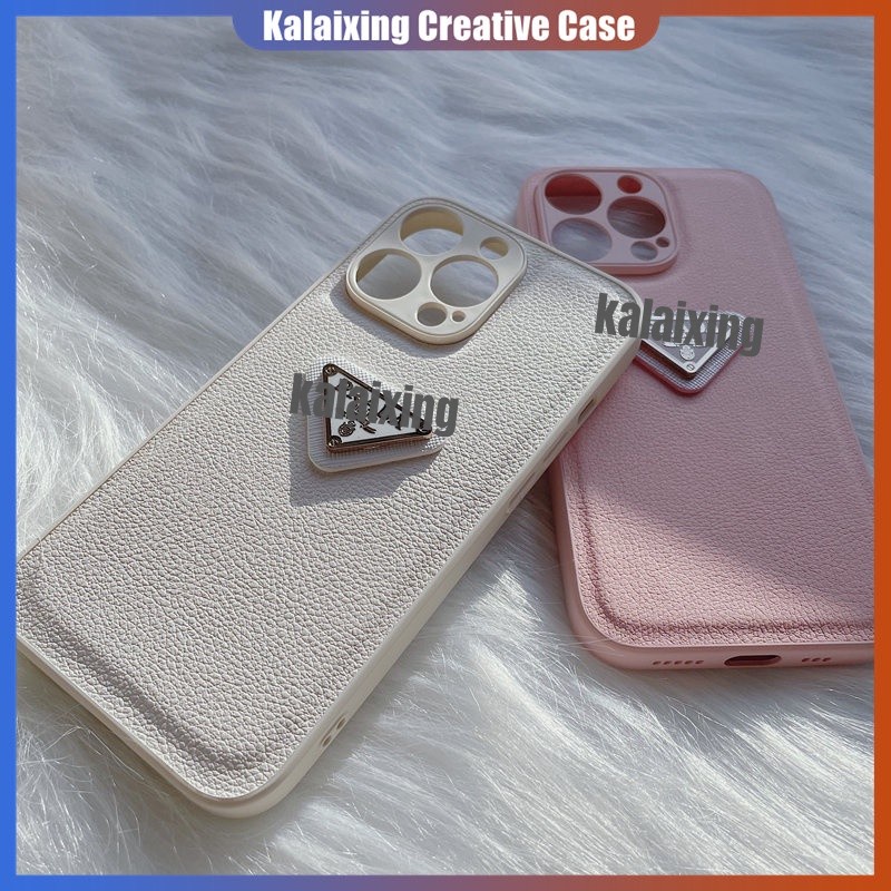Ốp Điện Thoại Da Cứng In Logo Prada Cho iPhone 14 Pro Max 14 Plus 13 12 11 Pro Max X Xs Max XR