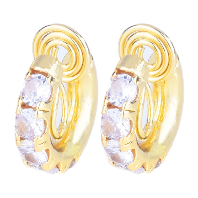 Khuyên Tai Tròn Đính Đá Zircon Sang Trọng