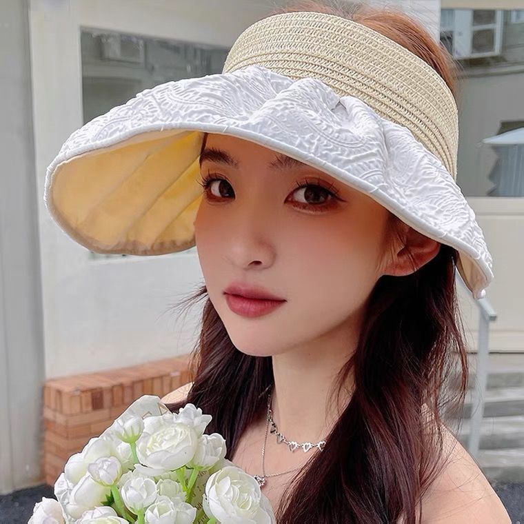 Mũ Chống Nắng Mùa Hè Vành Lớn Hở Chóp Có Vỏ Ngoài Trời Chống Tia Cực Tím Dễ Phối Đồ Cho Nữ