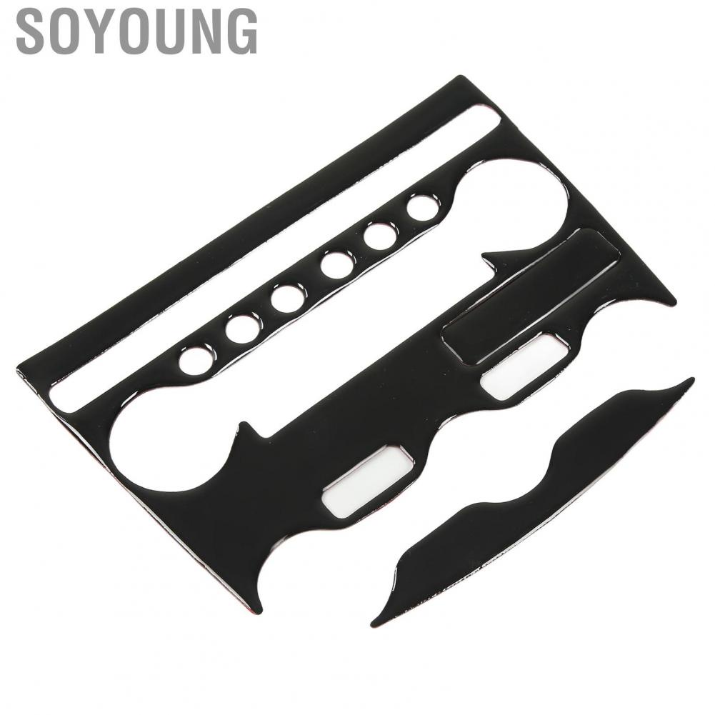 Soyoung AC Switch Control Panel Trim  Precise Fit Soft Plastic Center Console Air Conditioning Frame Piano Black for 370Z Z34 2009 To Present LHD Car