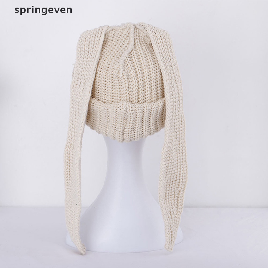 Mũ Len Beanie Tai Thỏ Dài Giữ Ấm Thời Trang Unisex