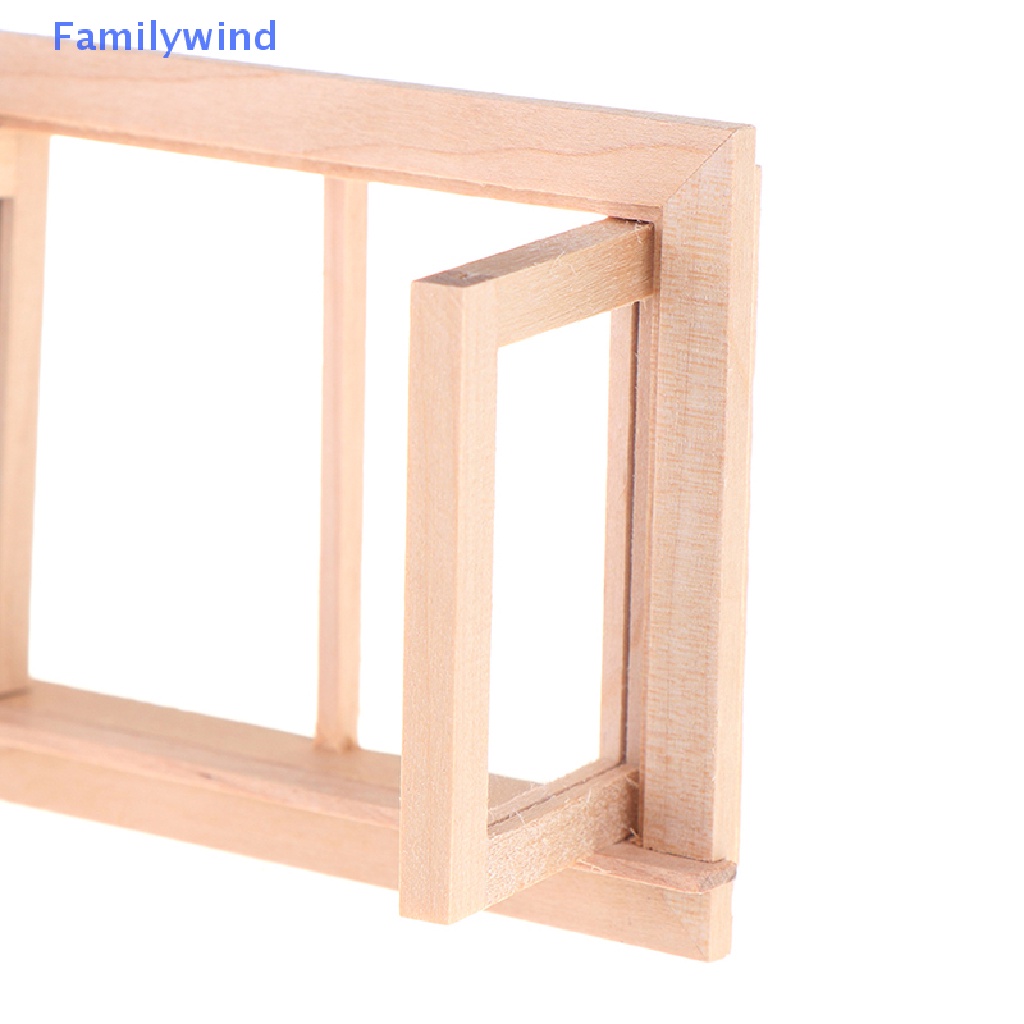 Bộ 2 Khung Cửa Sổ Bằng Gỗ Tỉ Lệ 1 / 12 Dùng Trang Trí Nhà Búp Bê