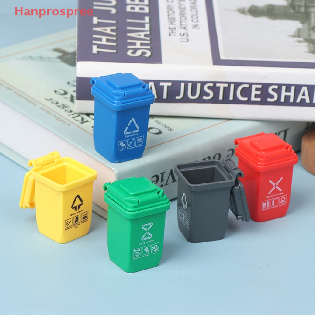 Bộ 5 Thùng Rác Mini Tỉ Lệ 1: 12 Trang Trí Nhà Búp Bê