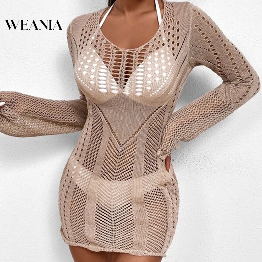 Đầm Dệt Kim Thiết Kế Xuyên Thấu Thời Trang Mùa Hè Cho Nữ
