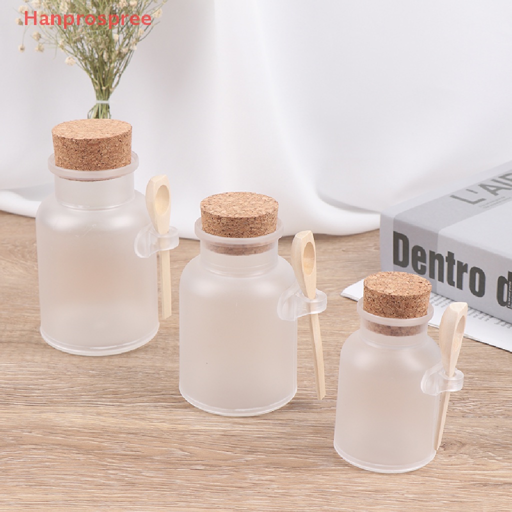 Lọ Nhựa Rỗng Đựng Muối Tắm / Kem / Mỹ Phẩm Có Nút Bần Và Muỗng