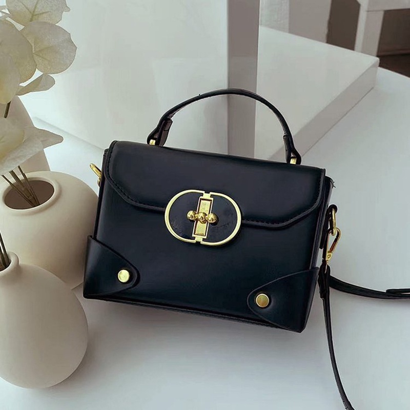 Túi Đeo Chéo Hình Vuông Cỡ Nhỏ Màu Trơn Đơn Giản Thời Trang Cho Nữ