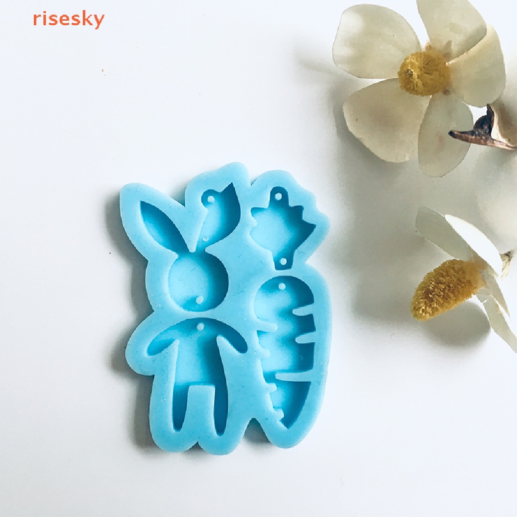 1 Khuôn Silicone Làm Móc Khóa Hình Thỏ Cà Rốt Diy