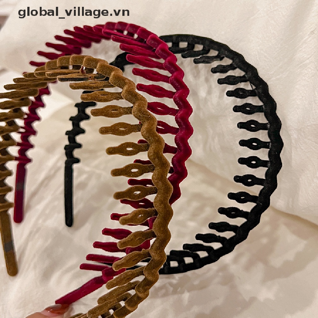 Băng Đô Cài Tóc Màu Trơn Có Răng Chống Trượt Thời Trang Cho Nữ