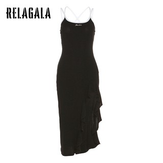 RelaGala Nữ Thời Trang Mới Màu Trơn Gợi Cảm Đường Phố Cao Cấp Dây Đầm