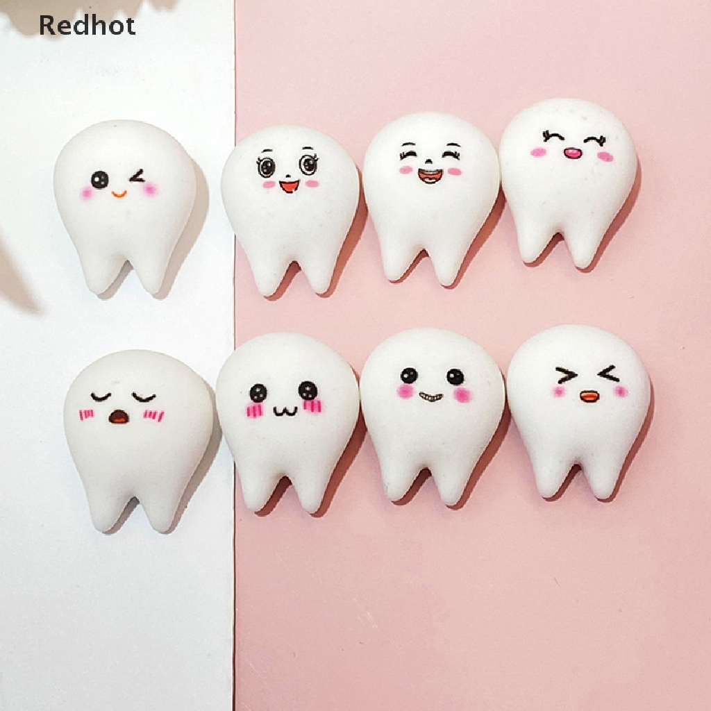 &lt; Redhot &gt; Bộ 5 Răng Nhựa Phát Sáng Trong Bóng Tối Mini Trang Trí Tiểu Cảnh