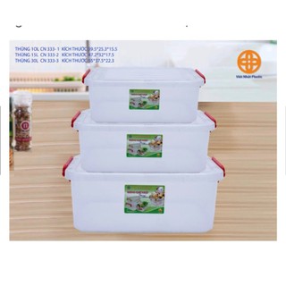 Thùng nhựa đựng đồ trong suốt việt nhật. dung tích 10 lít . 15 lít 30 lít