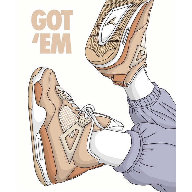 Tranh Treo Tường In Hình Đôi Giày Thể Thao Nghệ Thuật Hiện Đại Trang Trí Phòng Khách / Phòng Ngủ