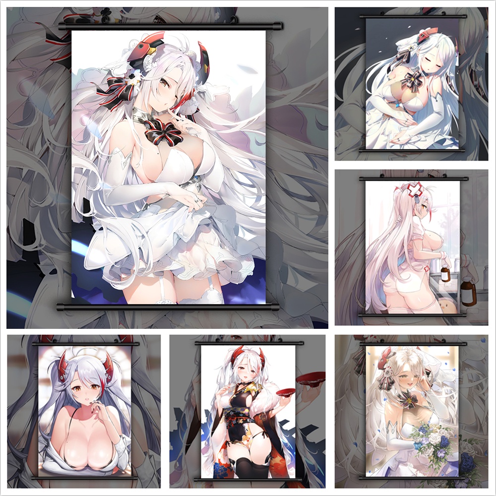 Tranh Sơn Dầu Vẽ Tay DIY Hình Cô Dâu Đám Cưới Anime Azur Lane Prinz Eugen Nhật Bản