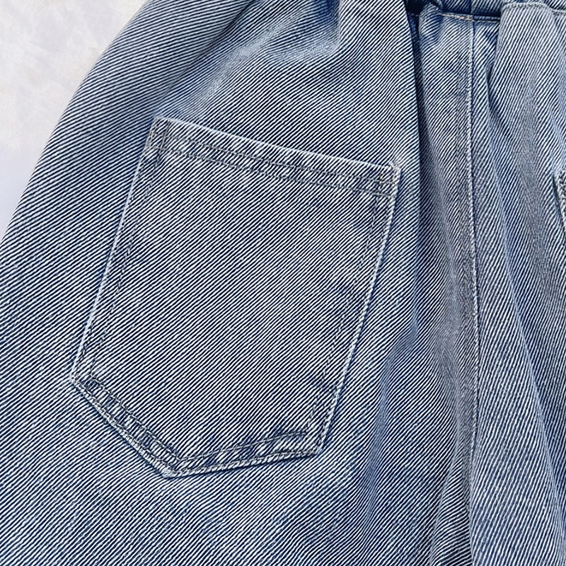 Quần Jeans Ống Rộng Co Giãn Thêu Họa Tiết Hoạt Hình Phong Cách Hàn Quốc Cho Bé Gái 0-6 Tuổi